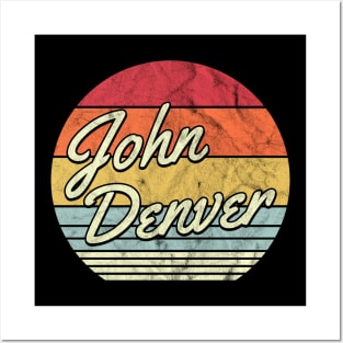 John Denver Retro 70s Style Sunset Posters and Art